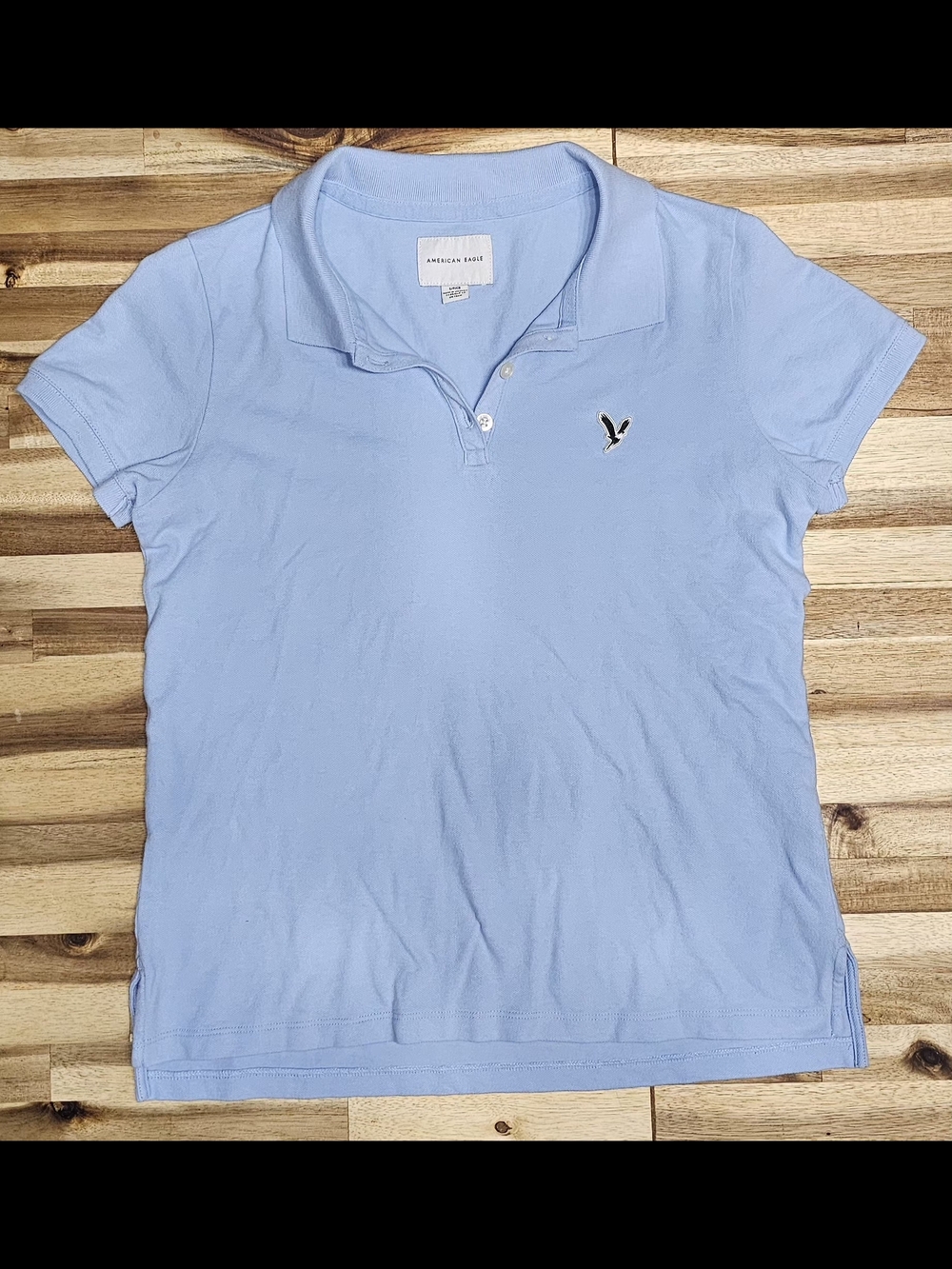 American Eagle Outfitters Light Blue Polo Shirt